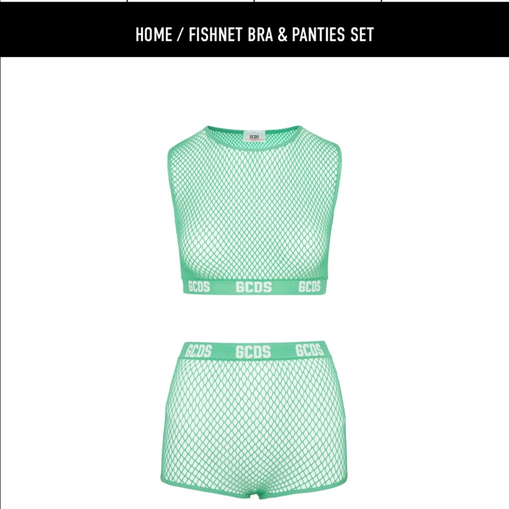 Gcds green mesh short&bra one Sz